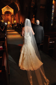 Image of Tinamarie & Dad going up the aisle